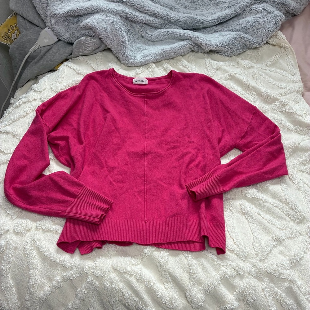 & Merci pink soft sweater